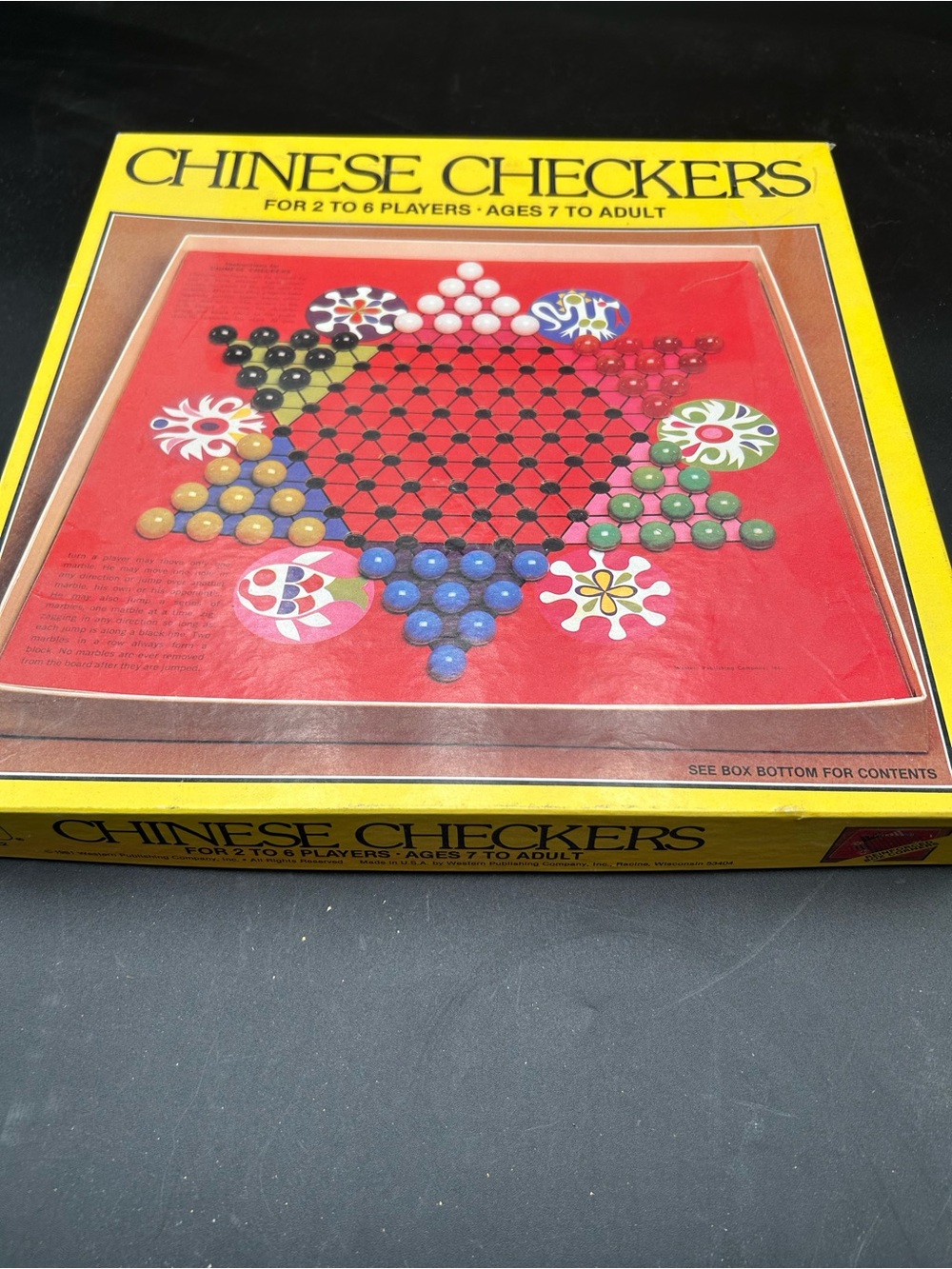 Vintage Chinese Checkers Classic Board Game - Red Playing Surface